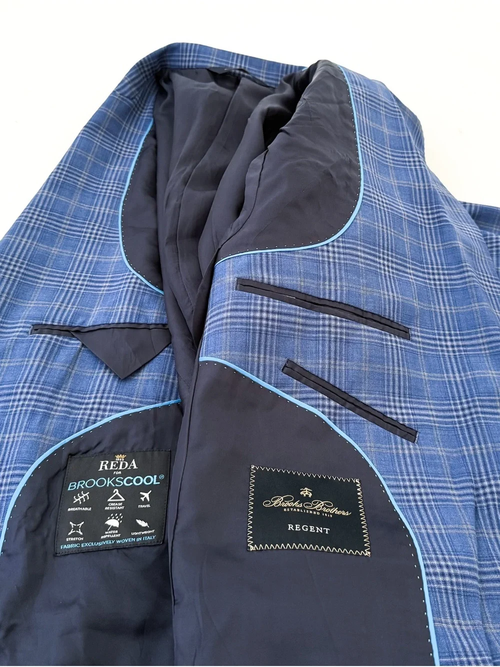 NEW Brooks Brothers Regent Blazer Italian Wool Blue Plaid Sport Coat Jacket 40R